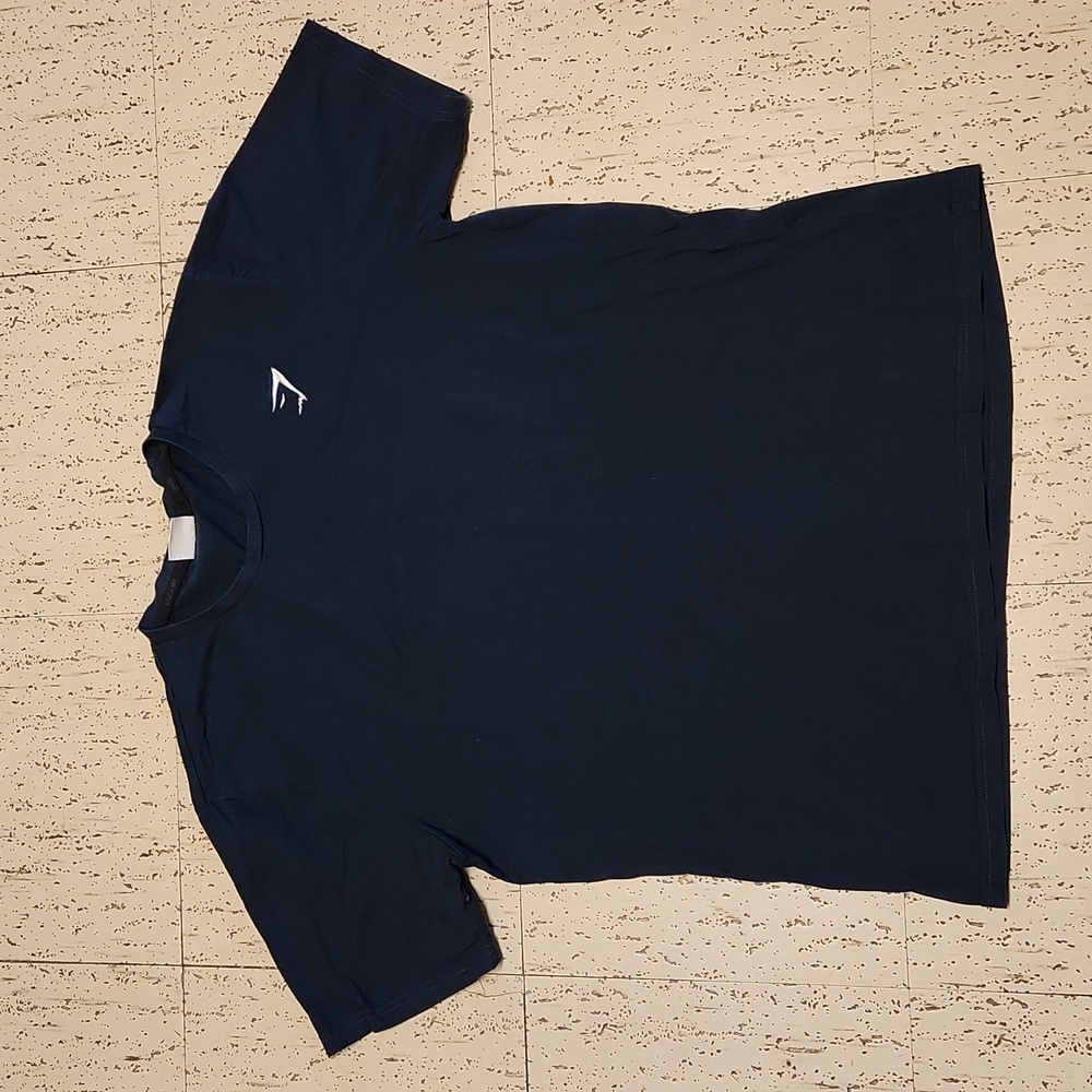 Gymshark Navy Blue Embroidered Logo Regular Fit Crewneck T-Shirt